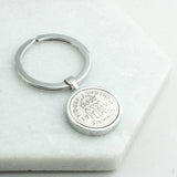 Personalised 1945 80th Birthday Sixpence Keyring
