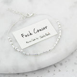 Fuck Cancer Sterling Silver Morse Code Bracelet
