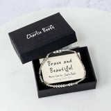 Sterling Silver Morse 'Brave And Beautiful' Bracelet