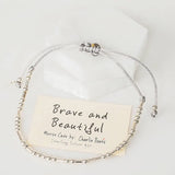 Sterling Silver Morse 'Brave And Beautiful' Bracelet