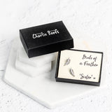 Sterling Silver And Cubic Zirconia Feather Earrings