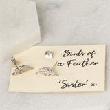 Sterling Silver And Cubic Zirconia Feather Earrings