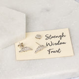 Sterling Silver And Cubic Zirconia Feather Earrings