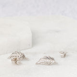 Sterling Silver And Cubic Zirconia Feather Earrings