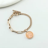 Personalised 1975 50th Birthday Halfpenny Bracelet
