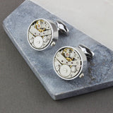 Personalised Encased Watch Mechanism Cufflinks