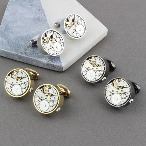 Personalised Encased Watch Mechanism Cufflinks