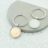 1955 70th Birthday Polished Farthing Keyring