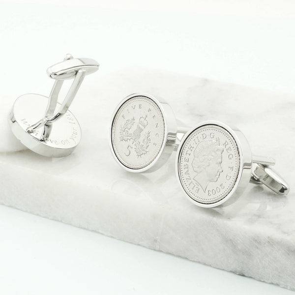18th or 21st Birthday Five Pence Cufflinks – charlieboots