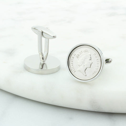 Personalised 1995 30th Birthday Five Pence 5p Cufflinks