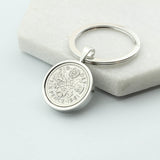 Personalised 1965 60th Birthday Sixpence Keyring