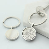 Personalised 1965 60th Birthday Sixpence Keyring
