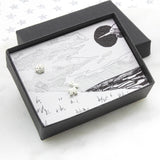 Silver Reindeer Snowflake Earrings