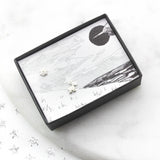 Silver Reindeer Snowflake Earrings