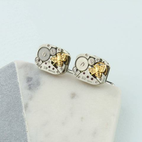 Recycled Bee Watch Movement Cufflinks