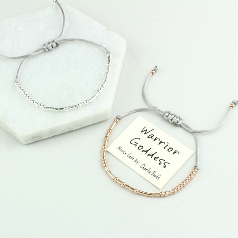 Warrior Goddess Morse Code Bracelet