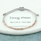 'Strong Woman' Morse Code Bracelet