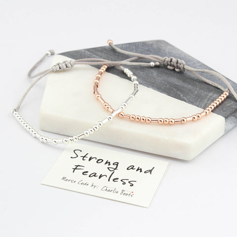 Morse Code 'Strong And Fearless' Bracelet