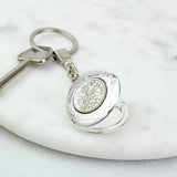 60th Birthday Lucky Sixpence Vintage Locket Keyring