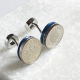 18th / 21st Blue Rim Five Pence Cufflinks