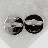 Personalised 60th Birthday Enamel Sixpence Cufflinks