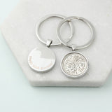 Personalised 1965 60th Birthday Sixpence Keyring