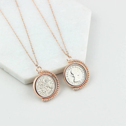 1964 60th Birthday Rose Gold Spinner Necklace