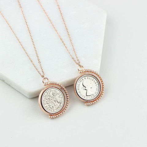 1965 60th Birthday Rose Gold Spinner Necklace