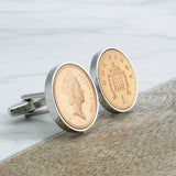 Personalised 30th Birthday 1995 1p One Pence Cufflinks