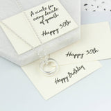 30th Birthday Sterling Silver Ring Necklace