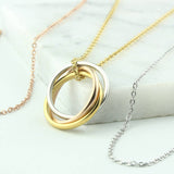 30th Birthday Tricolour Rings Necklace