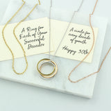 30th Birthday Tricolour Rings Necklace