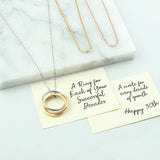 30th Birthday Tricolour Rings Necklace