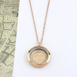 70th/ 80th Birthday Rose Gold Farthing Locket Necklace