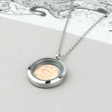 70th/80th Birthday Silver Farthing Locket Necklace