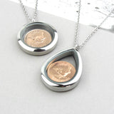 70th/80th Birthday Silver Farthing Locket Necklace