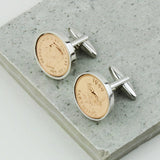 Personalised 70th Or 80th Birthday Farthing Cufflinks