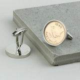 Personalised 70th Or 80th Birthday Farthing Cufflinks