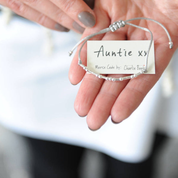 Charlie boots store morse code bracelet