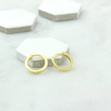 Gold And Crystal Initial Hoop Earrings