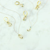 Gold And Crystal Initial Hoop Earrings