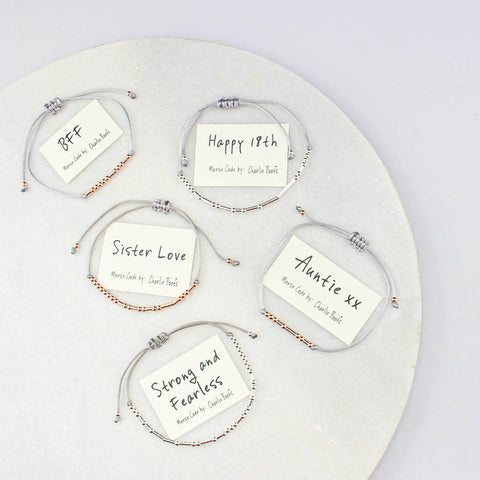 Customised Morse Code Bead Bracelet