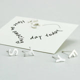 Silver Letter Initial Earrings