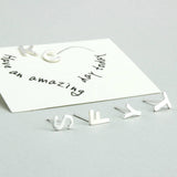 Silver Letter Initial Earrings