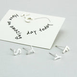 Silver Letter Initial Earrings