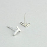 Silver Letter Initial Earrings