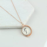 Dates 1928 To 1967 Sixpence Rose Gold Spinner Necklace
