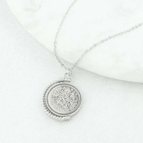 Dates 1928 To 1967 Sixpence Spinner Necklace