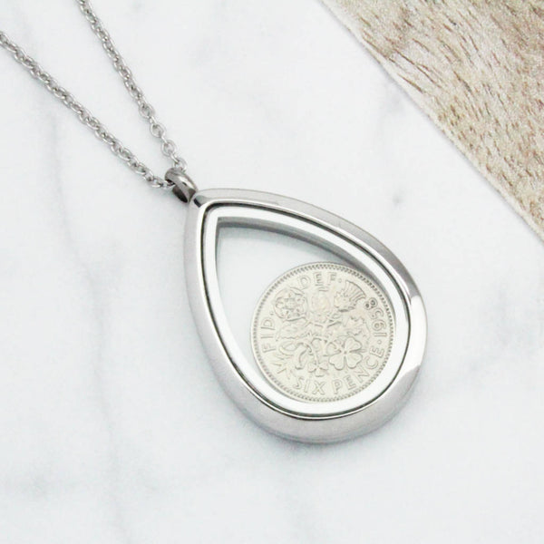 Women's sixpence Coin Pendant Necklace (s