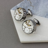 Personalised Encased Watch Mechanism Cufflinks
